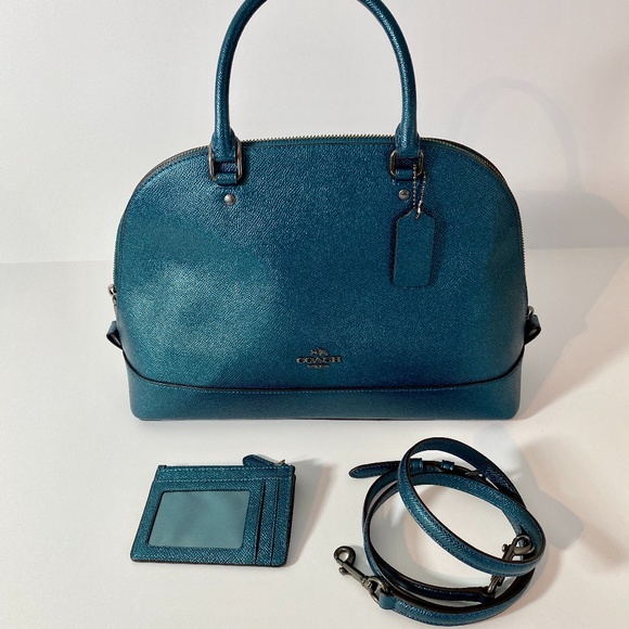 Coach Handbags - Coach Satchel Purse in Metallic Teal